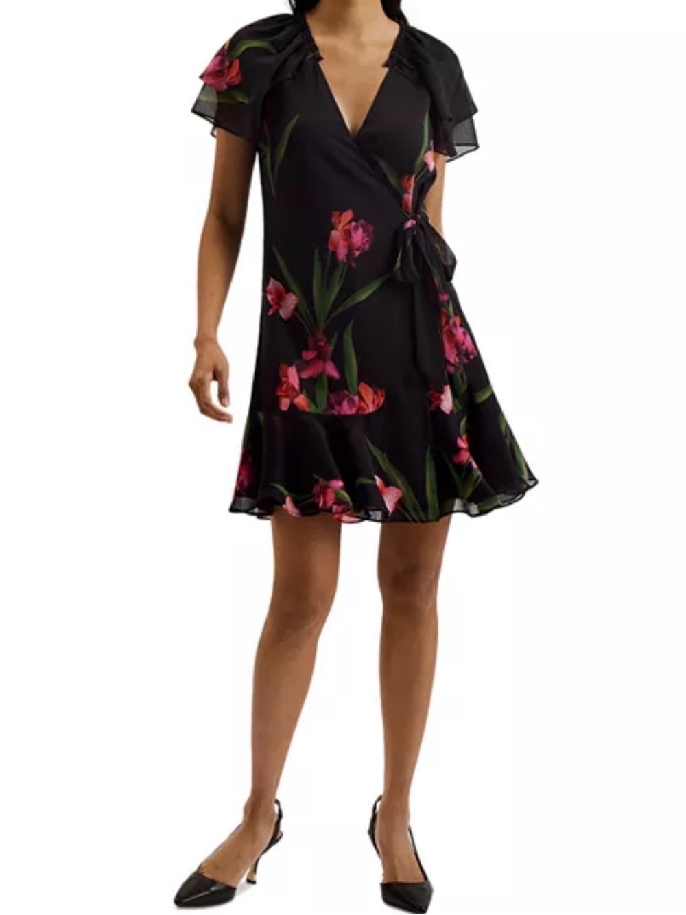 Ted Baker Angel Sleeve Wrap Mini Dress NWT